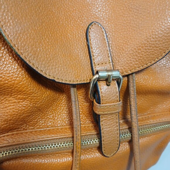 Orange Leather Backpack - Picture 9 of 11